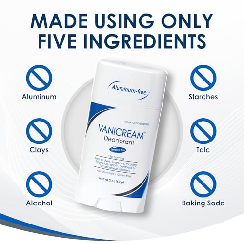 Vanicream Aluminum-Free Gel Deodorant for Sensitive Skin, 2 Oz