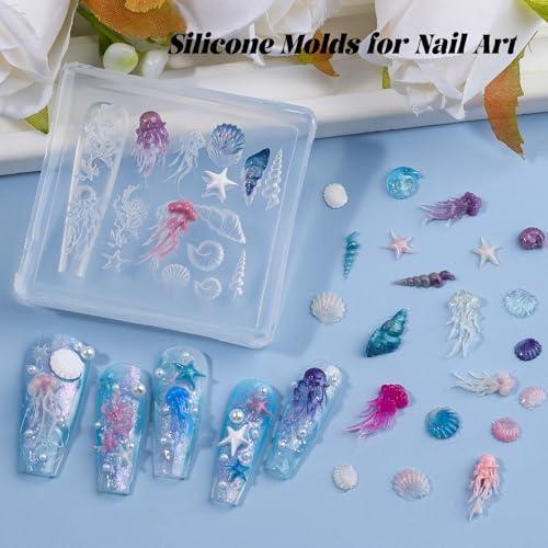 Ocean Silicone Nail Molds - 3D Sea Shell & Starfish Designs