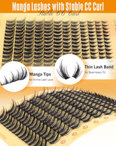 JIMIRE Wispy Lash Clusters Extensions 180Pcs 8-16MM