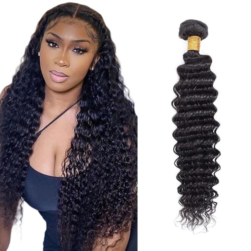 Brazilian Deep Wave Human Hair Bundle #1B 18 inch 50g