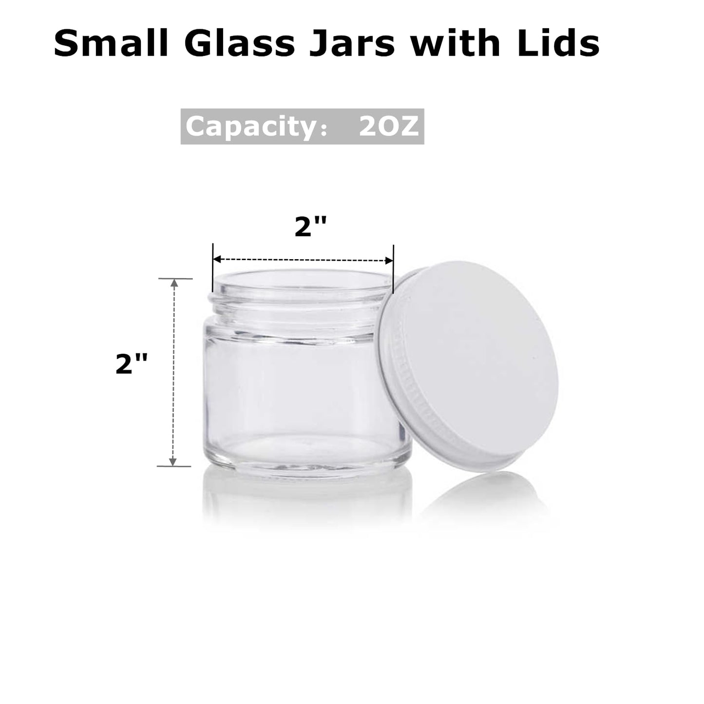 Zentriqlla 30 Pack 2oz Glass Jars with Lids, BPA-Free Round Clear Glass Containers for Spices, Crafts, Ointments, Leakproof Food Storage Mason Canning Jars for Cosmetics Jello, Balm, Wedding Favor