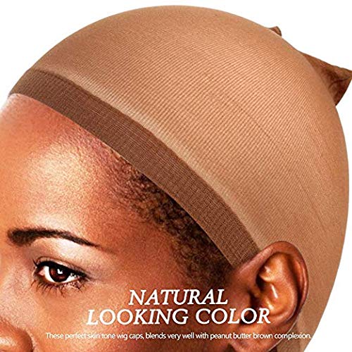 Teenitor 28 pack Brown Wig Caps,Elastic Nylon Stocking Caps