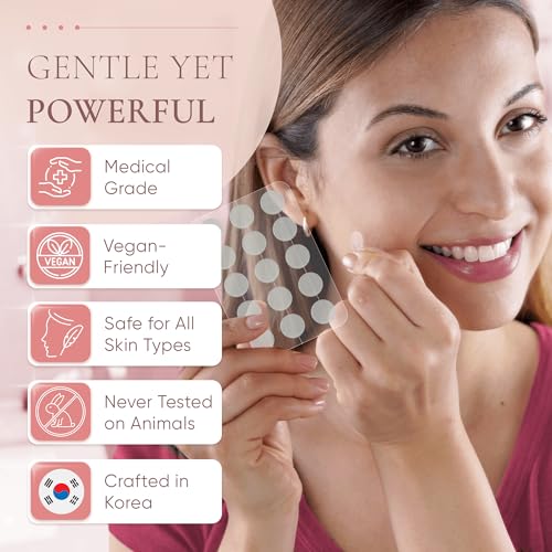 Zing Prime Clear Hydrocolloid Pimple Patches for Face, Acne Dots & Zit Stickers, Strong Adhesion Blemish Patch, Made in Korea, Vegan (45 Count)