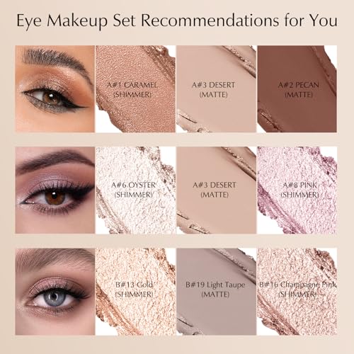 Cream Eyeshadow Sticks Set - 3 Piece Pigmented Matte & Shimmer