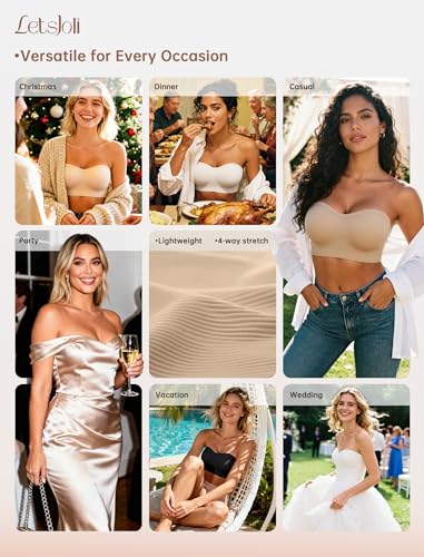 LetsJoli Strapless Push Up Wireless Bra - Padded Tube