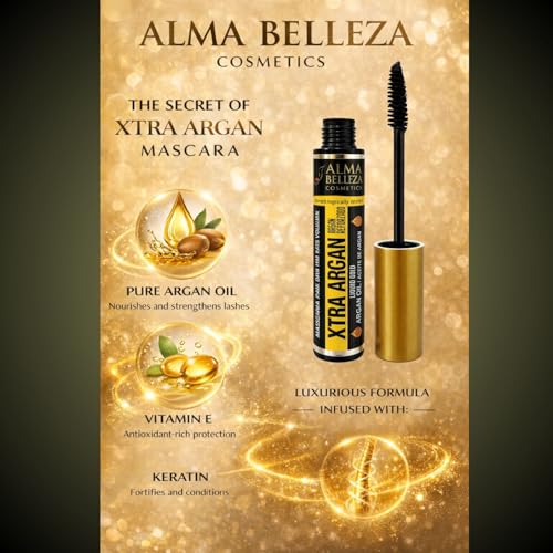 Alma Belleza XTRA Argan Oil Black Mascara – Waterproof Volume (2-Pack)