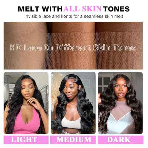 30 Inch 13x6 Body Wave Lace Front Wigs Human Hair 200 Density HD Transparent Lace Frontal Wigs Pre Plucked with Baby Hair Body Wave Glueless Wigs Human Hair for Women Natural Black