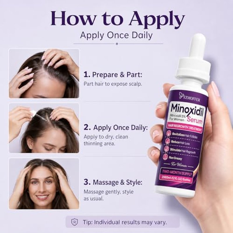 5% Minoxidil Hair Regrowth Treatment for Women - 2-Month Supply