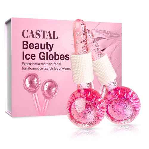 Ice Globes for Face 2Pcs ? Enhancing Daily Beauty with Ice Globes for Facials, Skin Tightening & Anti-Aging ? Perfect Facial Ice Globes for Reduction of Puffiness & Wrinkles of Face, Neck & Eyes?Pink