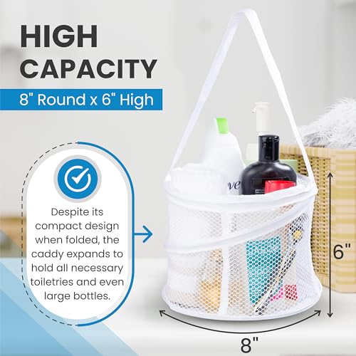 Portable Shower Caddy with Handle, Collapsible Mesh Toiletry Organizer