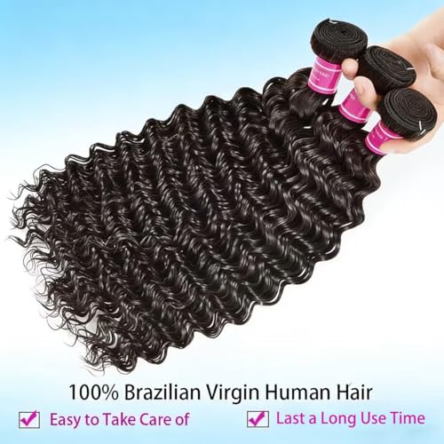 Isarella 20-Inch Deep Wave Human Hair Bundles - 100% Brazilian Virgin
