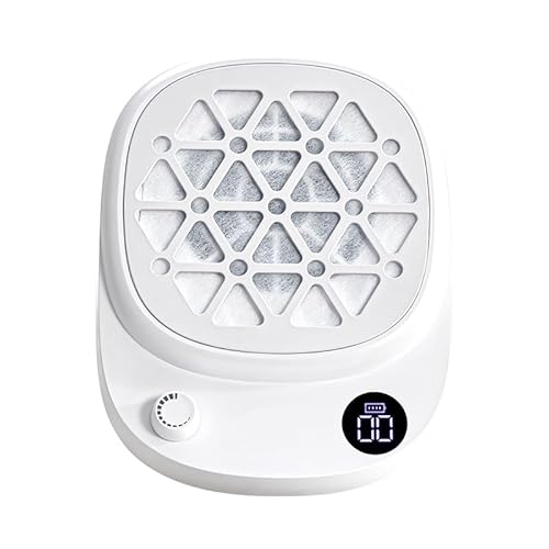 CurvLife Cordless Nail Dust Collector 6000RPM Brushless, Strong Suction Quiet Fan, 10 Speed Settings & LED Display, Rechargeable 6H Vacuum for Acrylic Nails, Mini Portable for Salon & Home