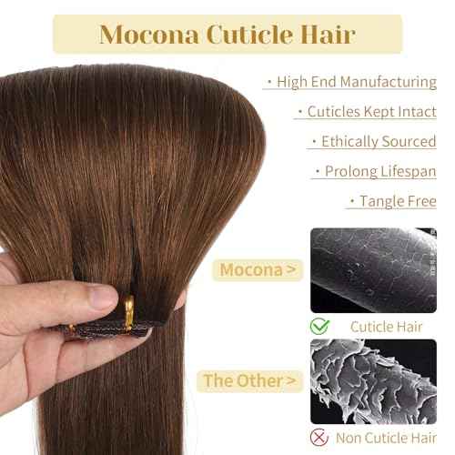 Clip in Hair Extensions Real Human Hair, Chocolate Brown ? 24 Inch 7pcs 180g/Pack, Soft Hair Extensions Real Human Hair Clip ins Straight for Women, Capable for all Occasion (#4 24 Inch)