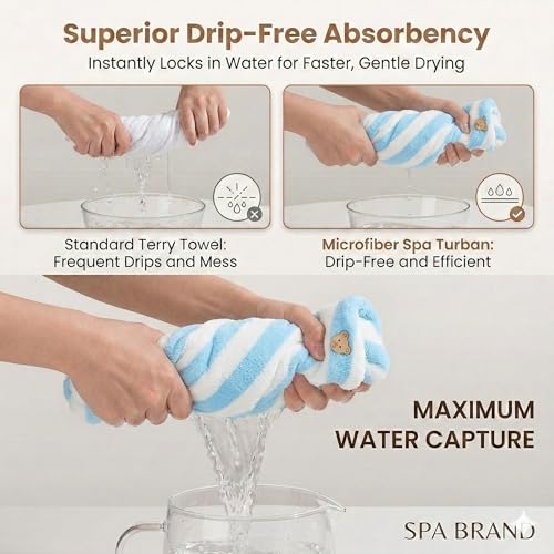 3 Pack Microfiber Hair Towel Wraps for Quick Drying & Anti-Frizz