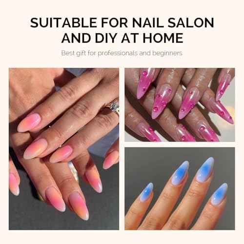 MelodySusie 100Pcs Soft Nail Sponges for Ombre, Nail Art Sponges With Grabbing Pen, Blooming Nails, Gradient Nail, Manicure Nail Art Tools, Professional Accessories Supplies for Home and Salon Use