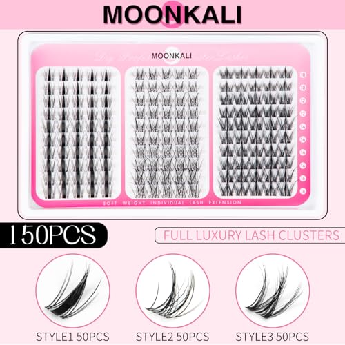 MOONKALI D Curly Manga Lash Clusters Kit 10-16mm