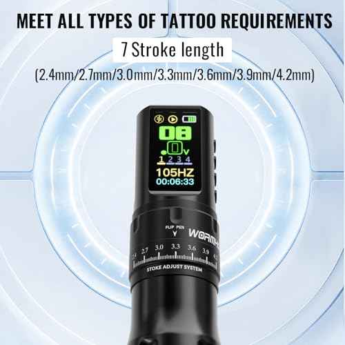 WORMHOLE PRO Wireless Tattoo Gun Kit Tattoo Machine 2 Batteries 1,800mAh Power Supply, Smart Tattoo Pen, 1/2 OZ Xtreme Tattoo Ink 20 Tattoo Needles with Extra Battery RCA Jack Part, Brushless Motor