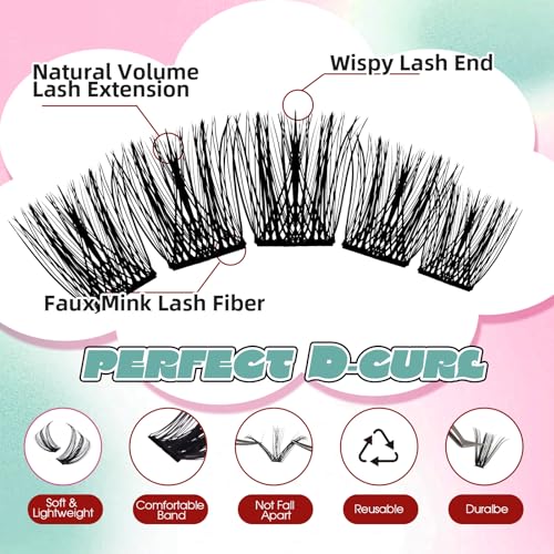 FADVAN Cluster Lashes 156PCS DIY Eyelash Extensions 8-16mm