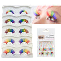 5 Pairs 3D Mink Rainbow Lashes & Face Gems Set