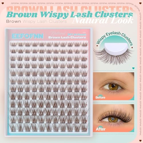 Brown Wispy Lash Clusters C Curl 8-16MM DIY Eyelash Extensions