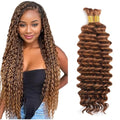 #30 Brown Deep Wave Human Hair Bundles - 28 Inch, 3 Pack