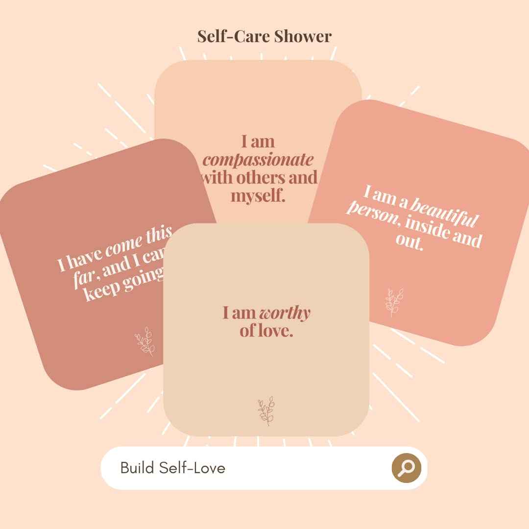 Self Care Shower Affirmation Cards For Shower Self-Love [Waterproof] By Positive Manifest For Women Meditation Cards and Daily Motivational Self-Empowering Quotes Girl Boss 14 Stress Relief Routine