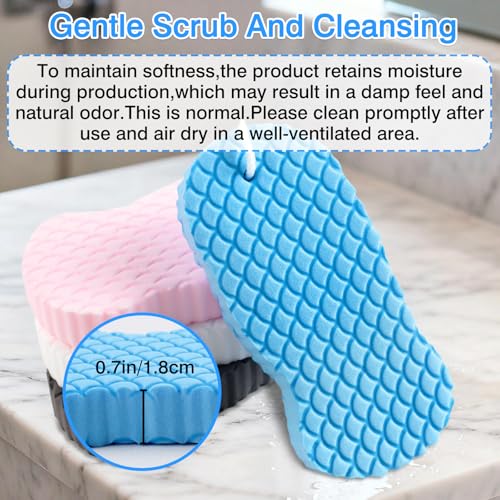 4-Pack Exfoliating Bath Sponges – Soft Shower Sponge Set