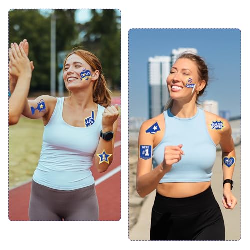 Blue Gold Team Spirit Temporary Tattoos 138PC