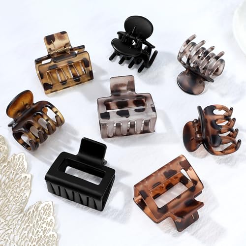 Small Claw Clips for Thin Hair, 8 Pack Mixed Styles
