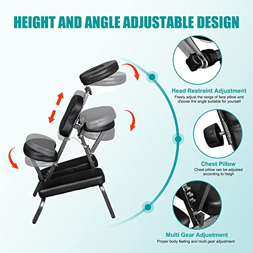 Portable Massage Chair Foldable Tattoo Spa Salon Black