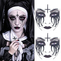 Halloween Nun Rhinestone Face Gems - Reusable Temporary Tattoo Stickers