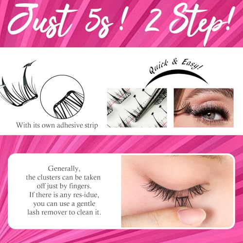 Star-Shaped Glueless Lashes Clusters for Halloween False Eyelashes Natural Look No Glue Needed