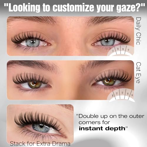 Flaunt Wispy Cluster Lashes 8-14mm CD Curl Extensions