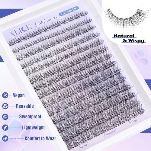Natural Wispy Lash Clusters - 168pcs DIY Eyelash Extensions 8-16mm