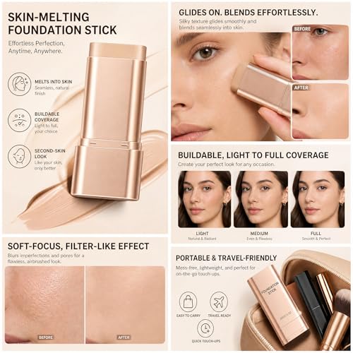 Luminous Dual-Ended Foundation Stick with Brush - Long-Wear Concealer