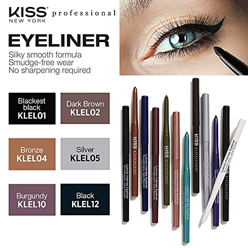 KISS NEW YORK Professional Luxury Intense Eyeliner (3 Pack, Black)