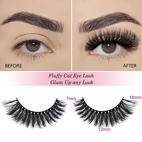 3D Mink False Eyelashes 10 Pairs 5 Styles Wispy Fluffy