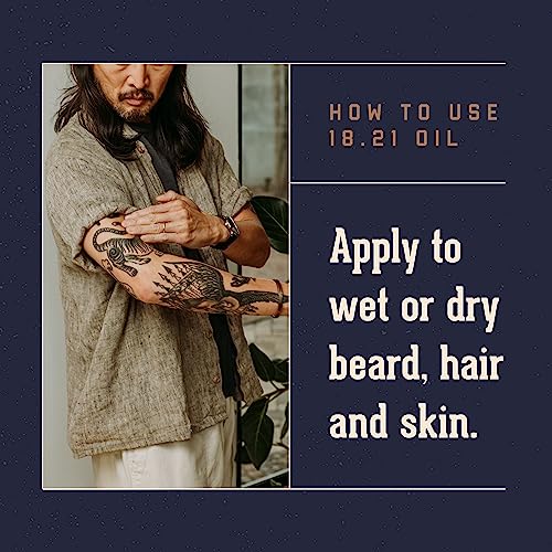 18.21 Man Made Beard & Hair Oil - Non-Greasy Conditioning Balm
