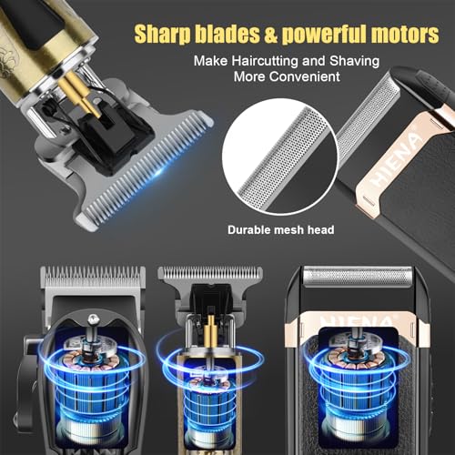 HIENA PRO Cordless Hair Clipper Kit 3-in-1 with Foil Shaver