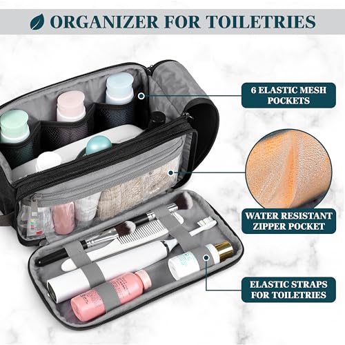 PAVILIA Canvas Dopp Kit – Large Travel Toiletry Bag for Men