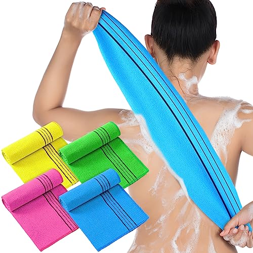 Tatuo 4-Pack Korean Exfoliating Washcloths 35x13 inch Back Scrubber