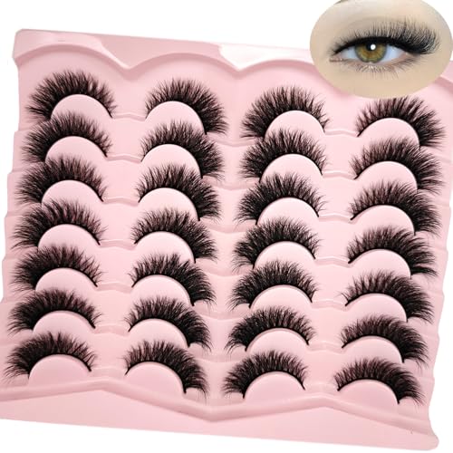 3D Mink Lashes 20mm Wispy Cat Eye False Eyelashes (10 Pairs)