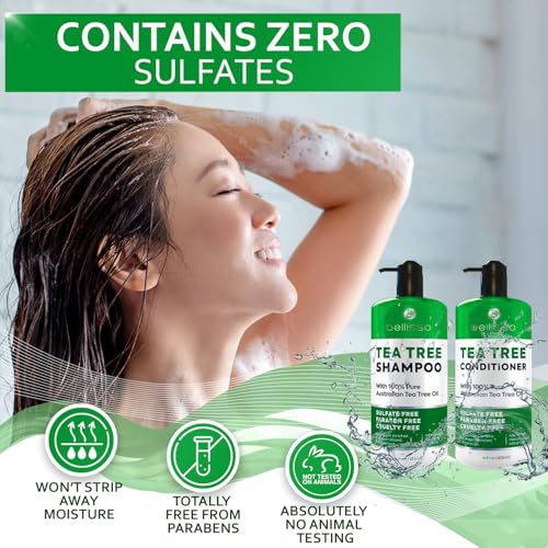 Tea Tree Shampoo & Conditioner Set | Australian Oil, Sulfate Free