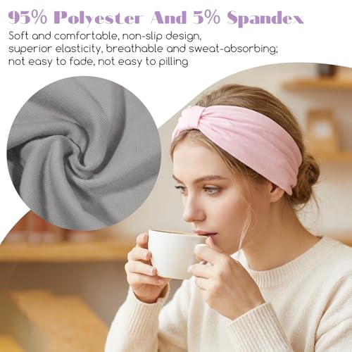 Women’s Non-Slip Athletic Headbands - 6 Pack, Wide & Soft Sports Sweatbands
