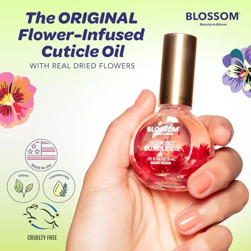 Blossom Hydrating, Moisturizing, Strengthening, Gourmand Scented Cuticle Oil, Infused with Real Flowers, Made in USA, 0.5 fl. oz, Matcha