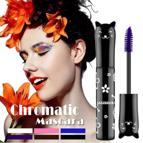 Purple Cat Eye Mascara Waterproof Lengthening Volumizing