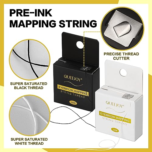 Eyebrow Mapping String Kit - Black & White, 1mm Charcoal Thread