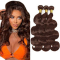 DiexrLamx 4 Bundles Brown Body Wave Human Hair Extensions 24-28 Inch