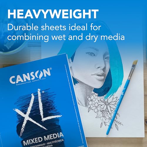 Canson XL Series Mixed Media Pad 60 Sheets with Watercolor Paper Pad 30 Sheets, 7x10 inches