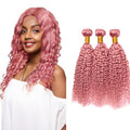 Pink Water Wave Human Hair Bundles 22 24 26 Inch 3pc